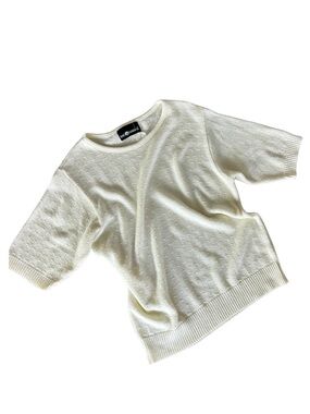 Vintage Butter Mom Sag Harbor Cream Short Sleeve Knit Top